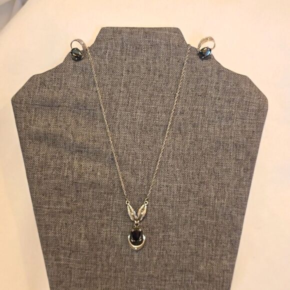 Vintage Sorento Sterling Silver Hematite Stone Necklace and Earrings! NWOT! - Picture 8 of 12